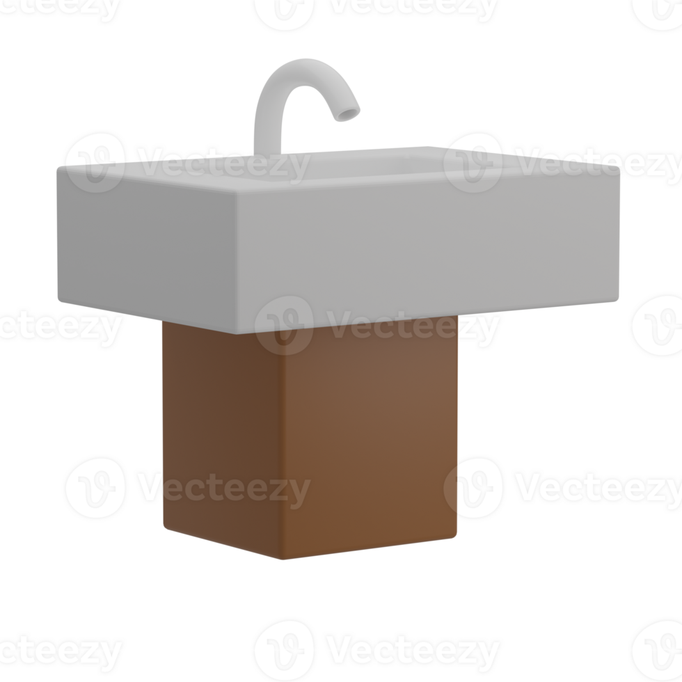 3D Sink Icon Render Illustration png