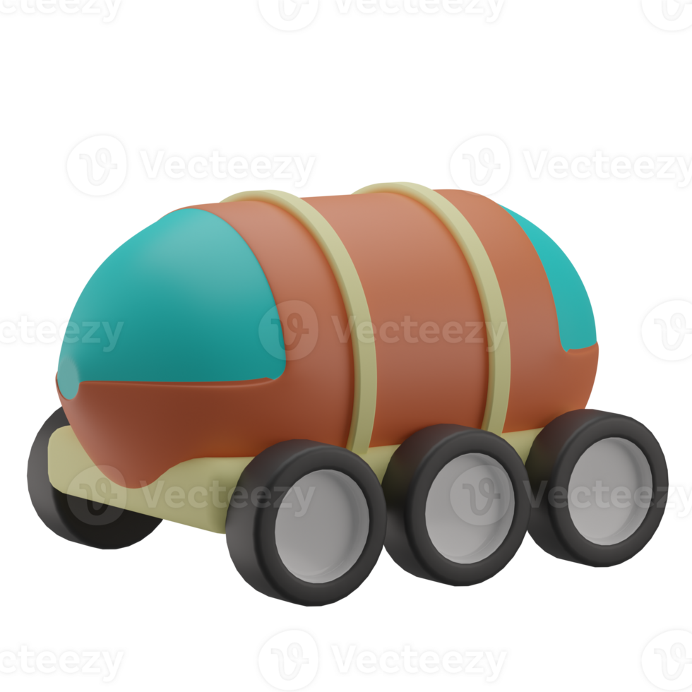 3D Space Car Icon Render Illustration png