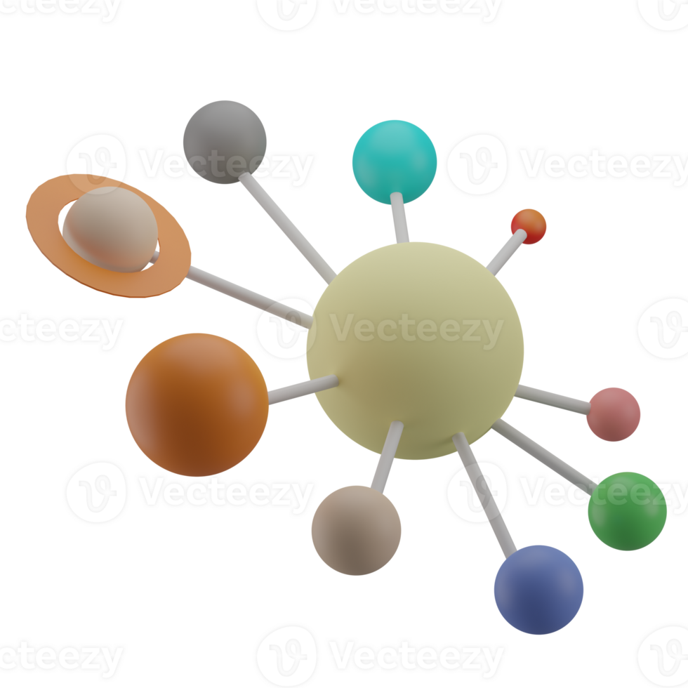 3DSolar System Icon Render Illustration png