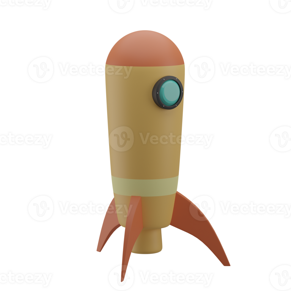 3D Space Rocket Icon Render Illustration png