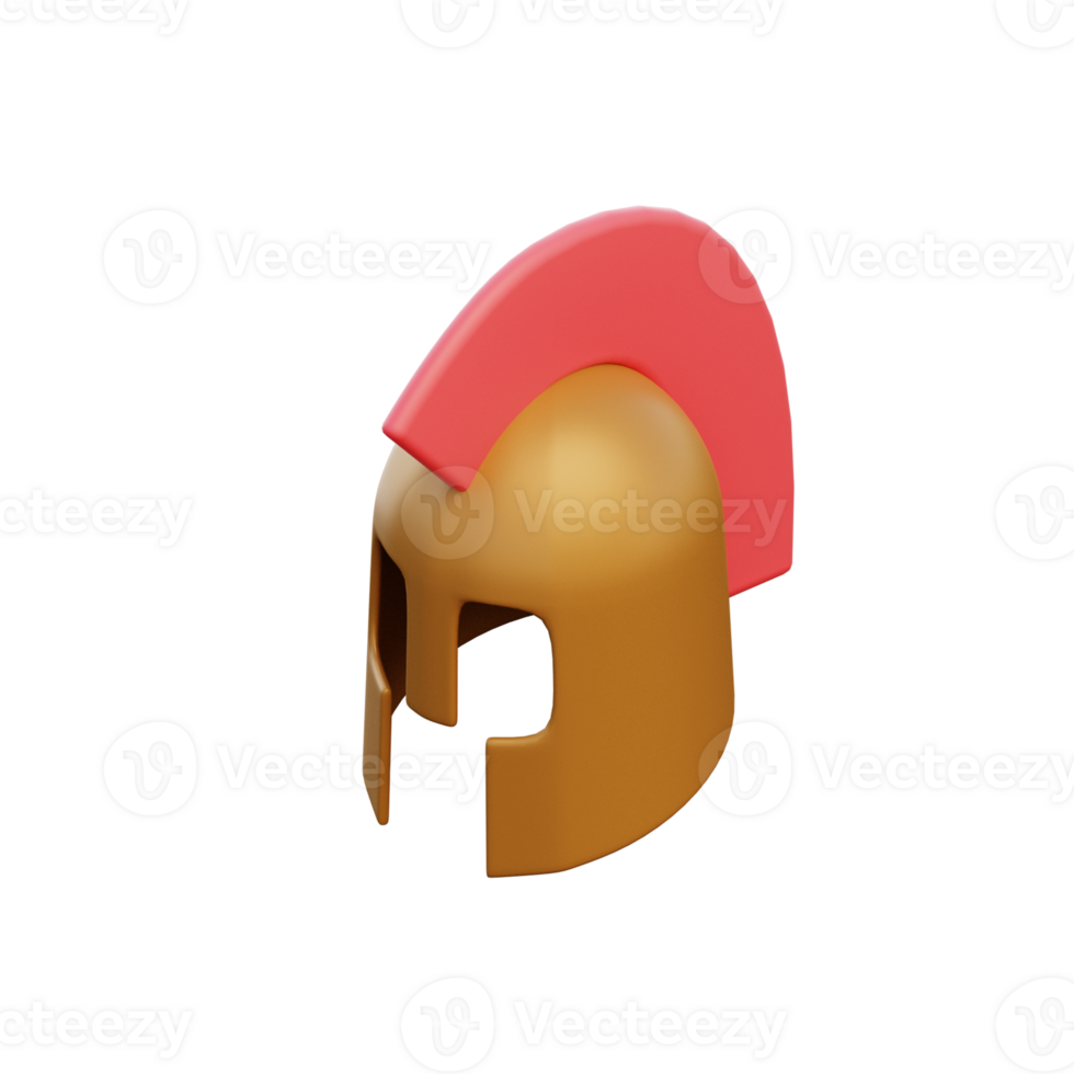 3D Spartan Helmet Icon Render Illustration png