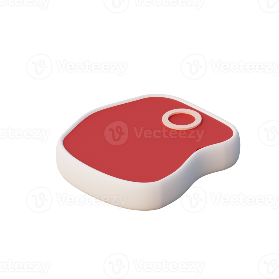 3D Steak Icon Render Illustration png