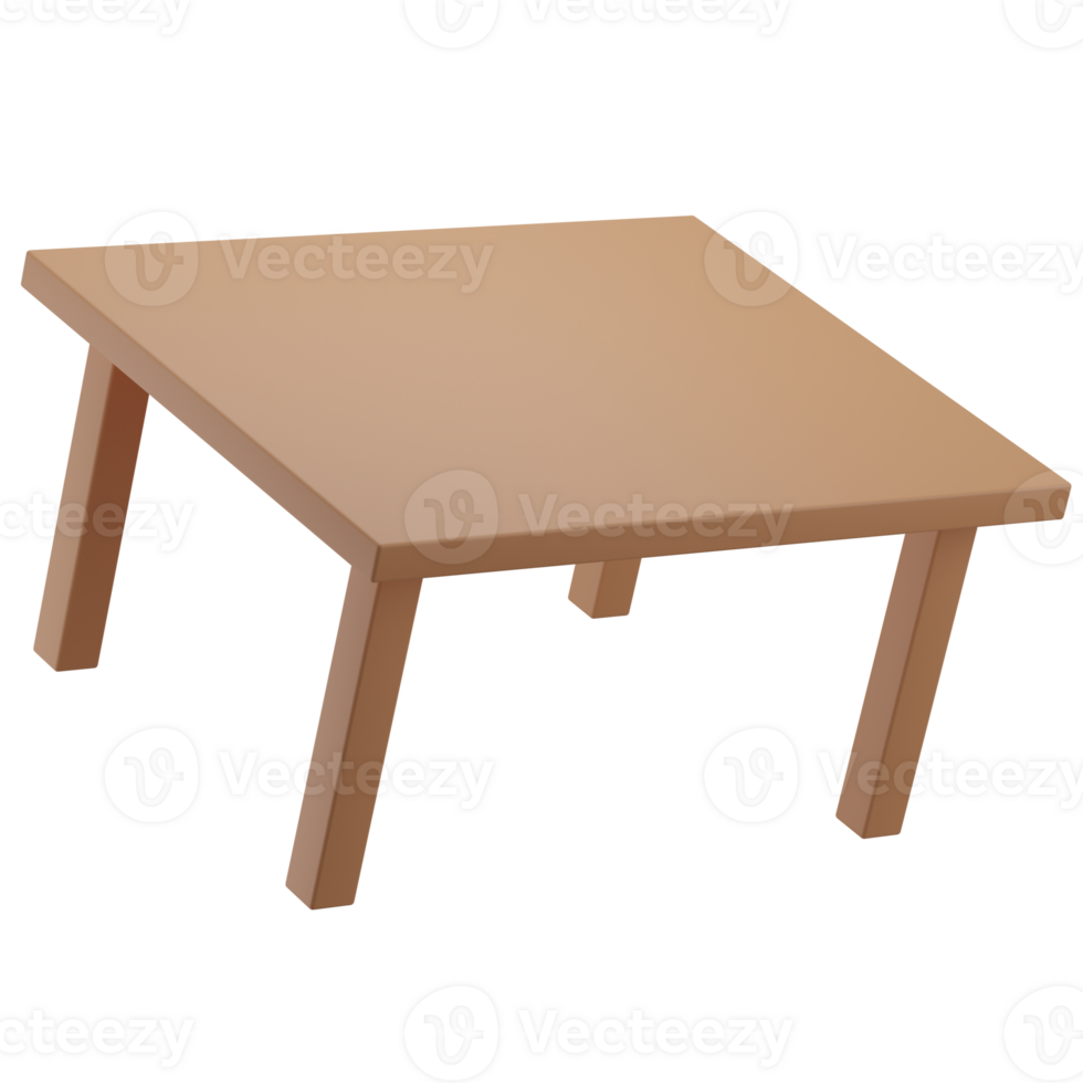 3D Table Icon Render Illustration png