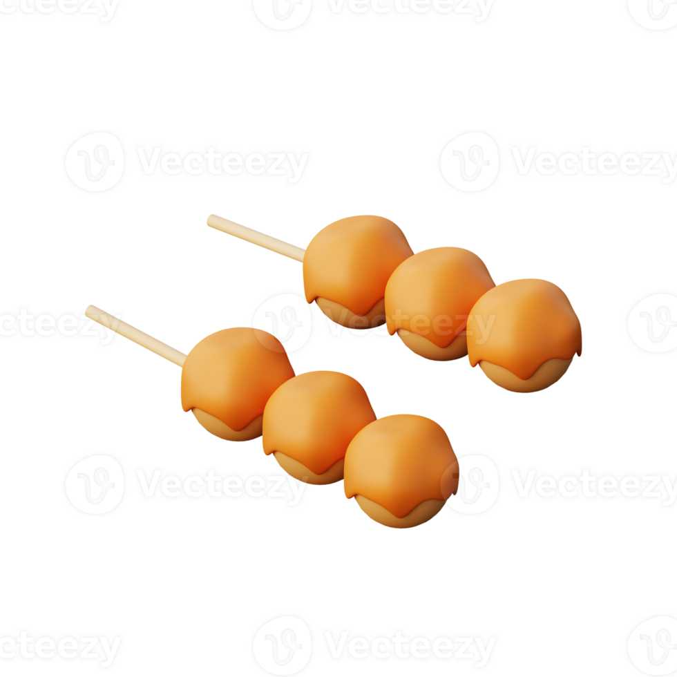 3D Takoyaki Icon Render Illustration png