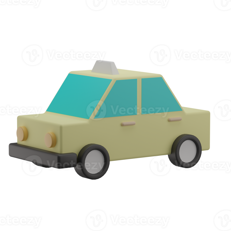 3D Taxi Icon Render Illustration png