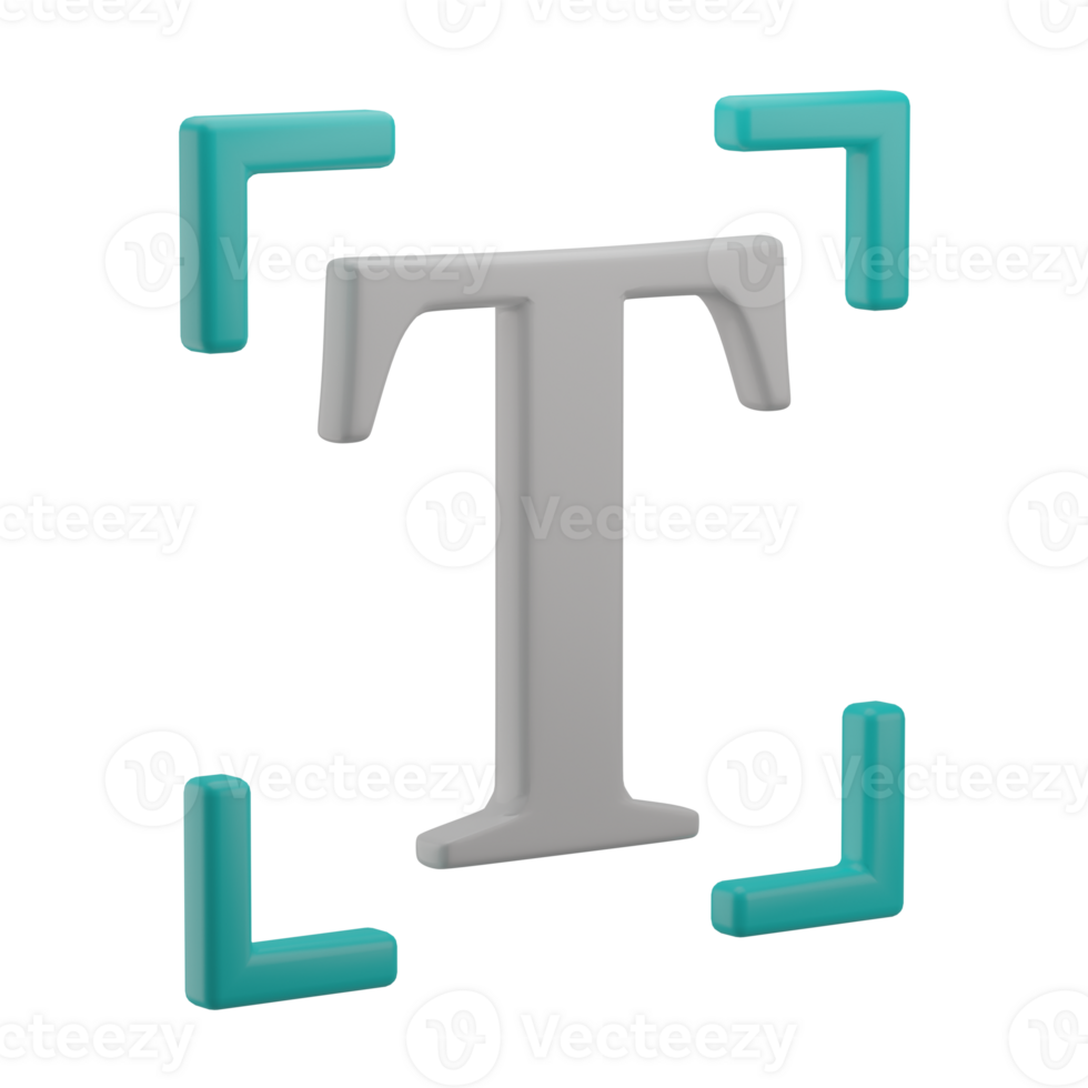 3D Text Box Icon Render Illustration png