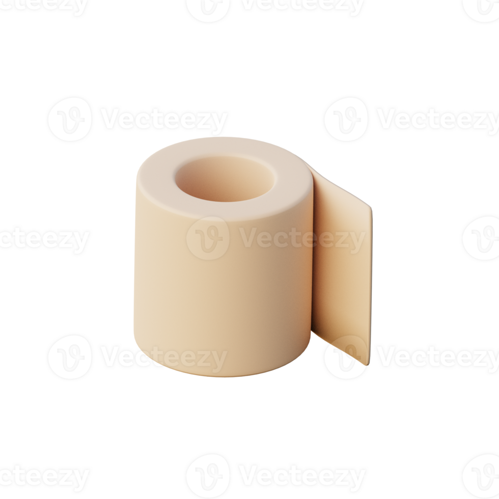 3D Toilet Paper Icon Render Illustration png