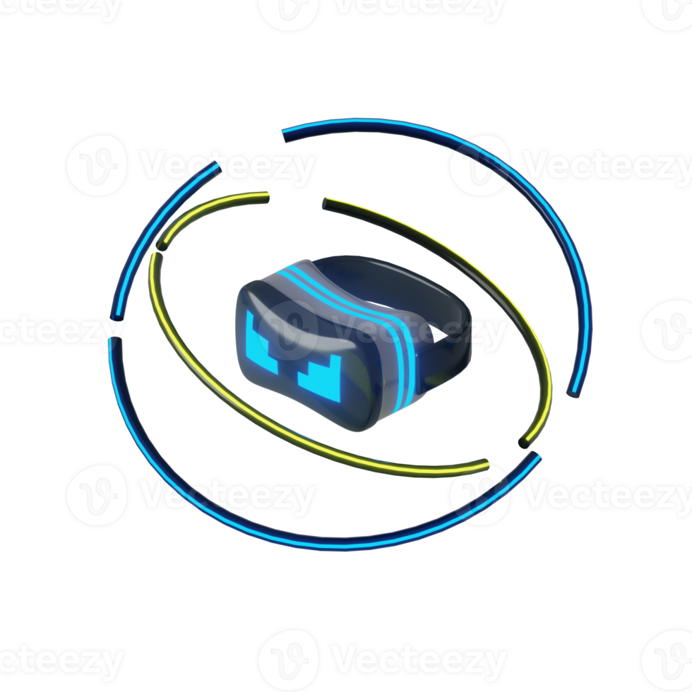 3D Virtual Line VR Icon Render Illustration png