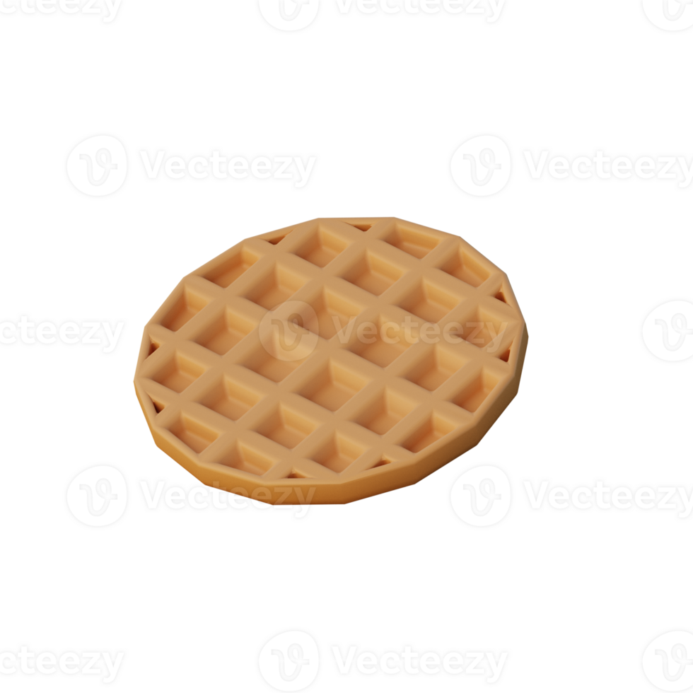3D Waffle Icon Render Illustration png
