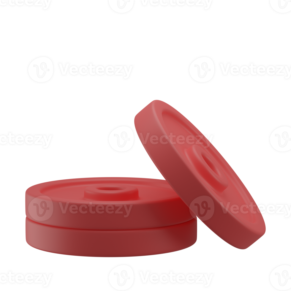 3D Weight Plate Icon Render Illustration png