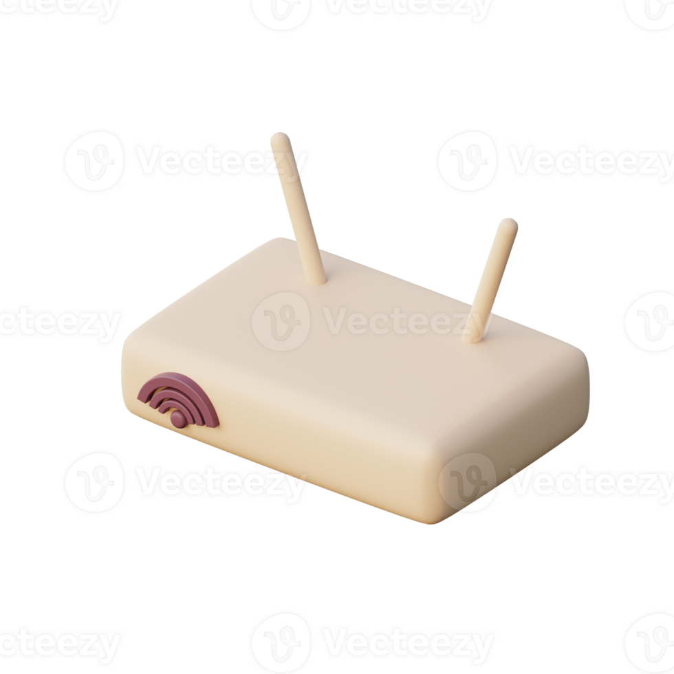3D Wifi router Icon Render Illustration png