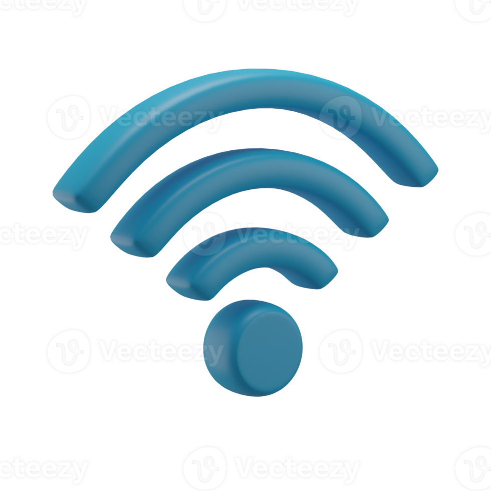 Cute 3D Wireless Icon Render Illustration png