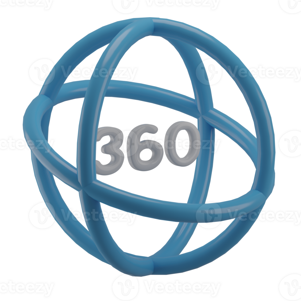 3D 360 Icon Render Illustration png