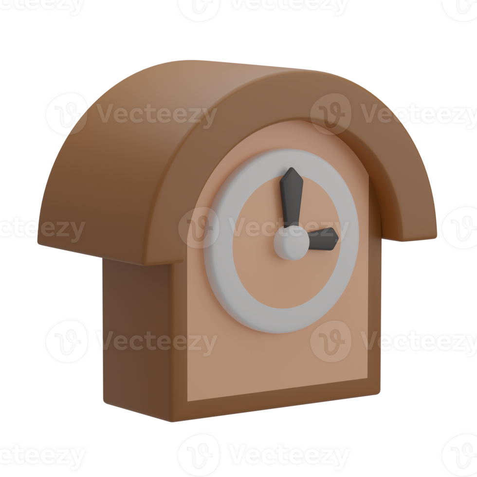 3D Antique Clock Icon Render Illustration png