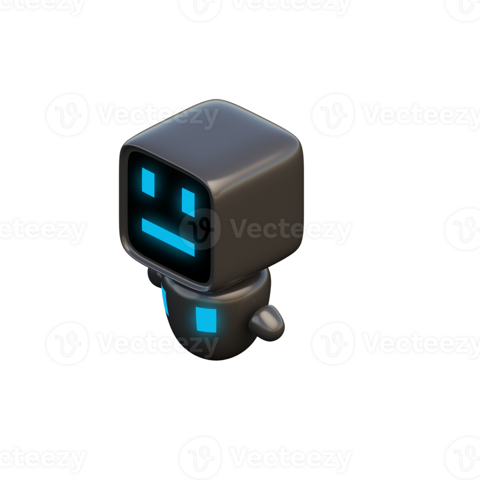 Cute 3D Assistant Robot Icon Render Illustration png
