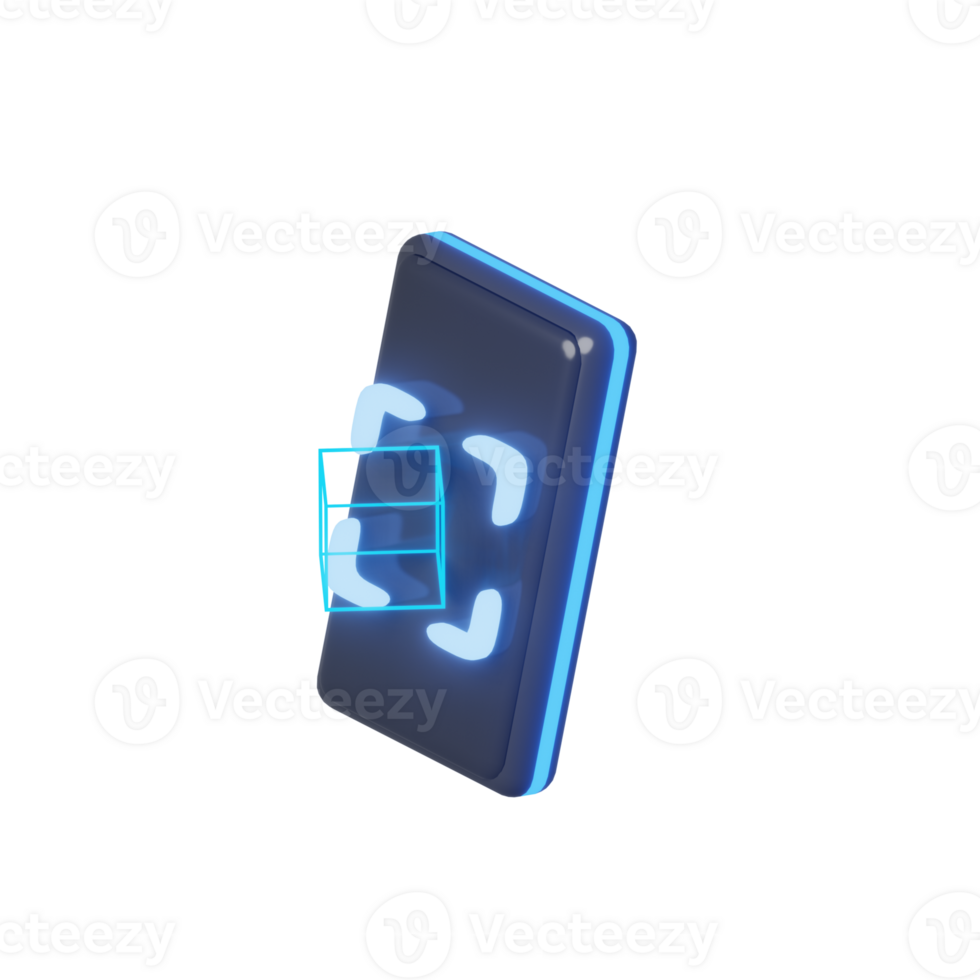 Futuristic 3D Augmented Reality Icon Render Illustration png