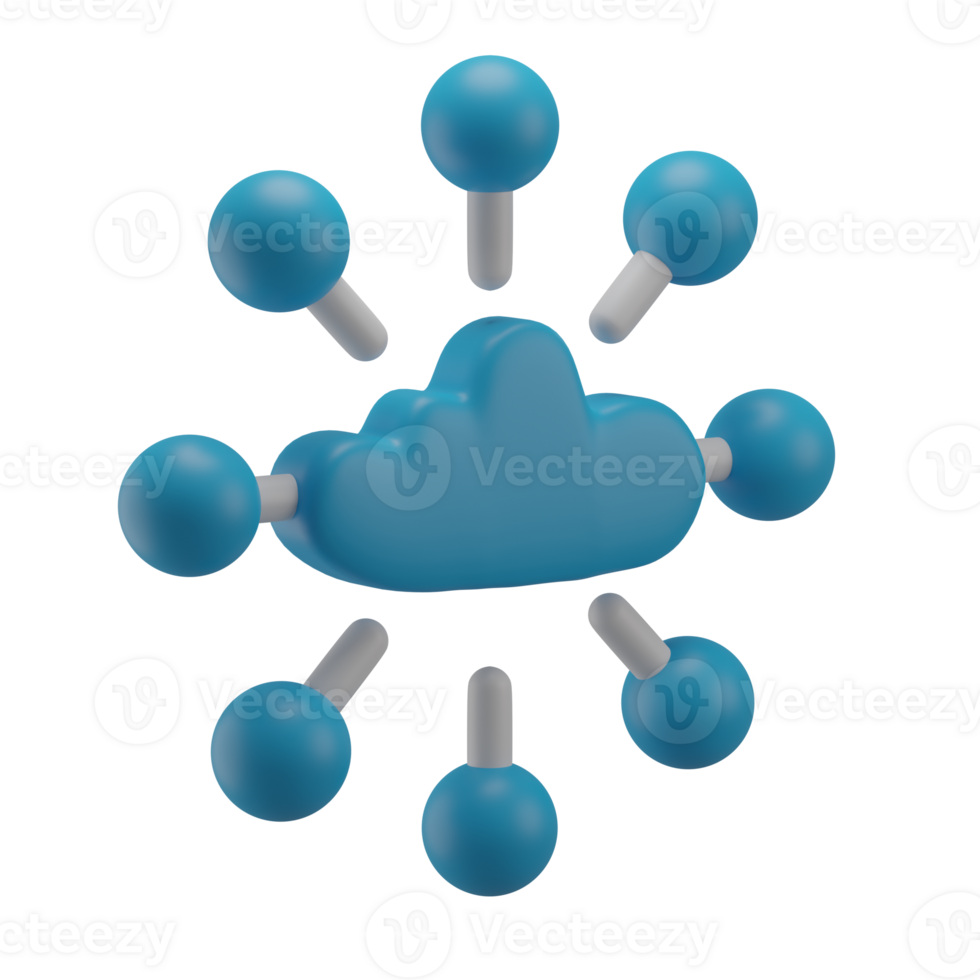 3D Big Data Connection Icon Render Illustration png