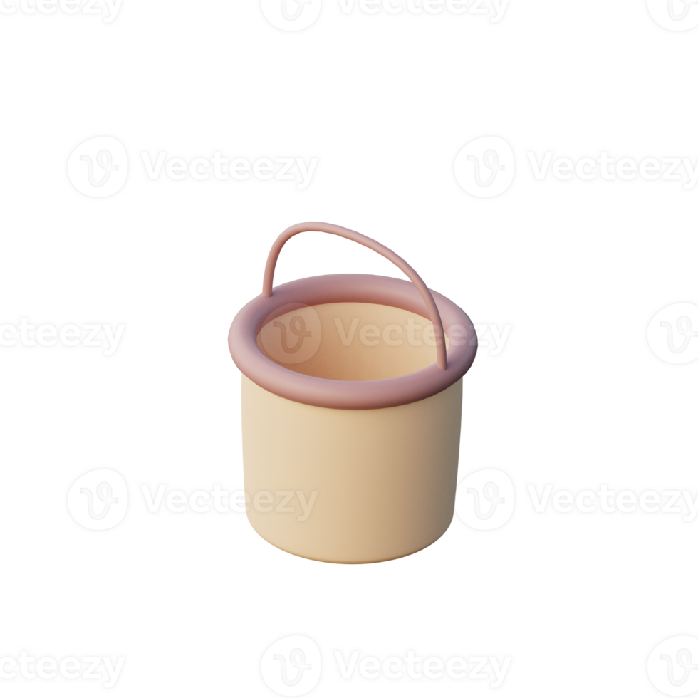 3D Bucket Icon Render Illustration png