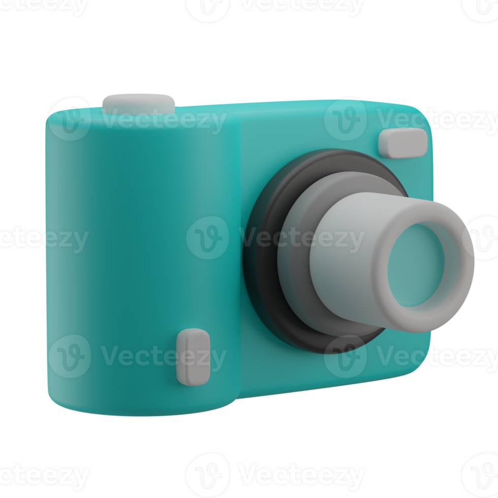 Cute 3D Camera Icon Render Illustration png