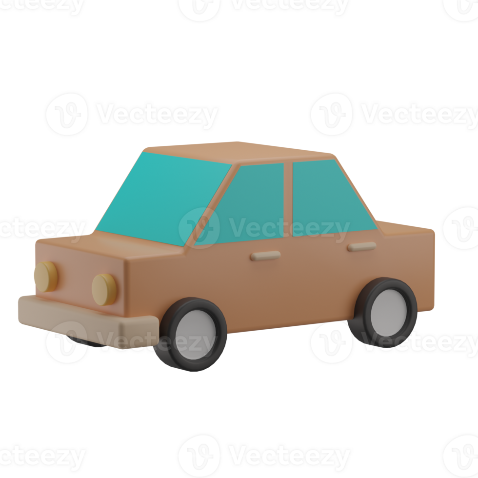 3D Car Icon Render Illustration png