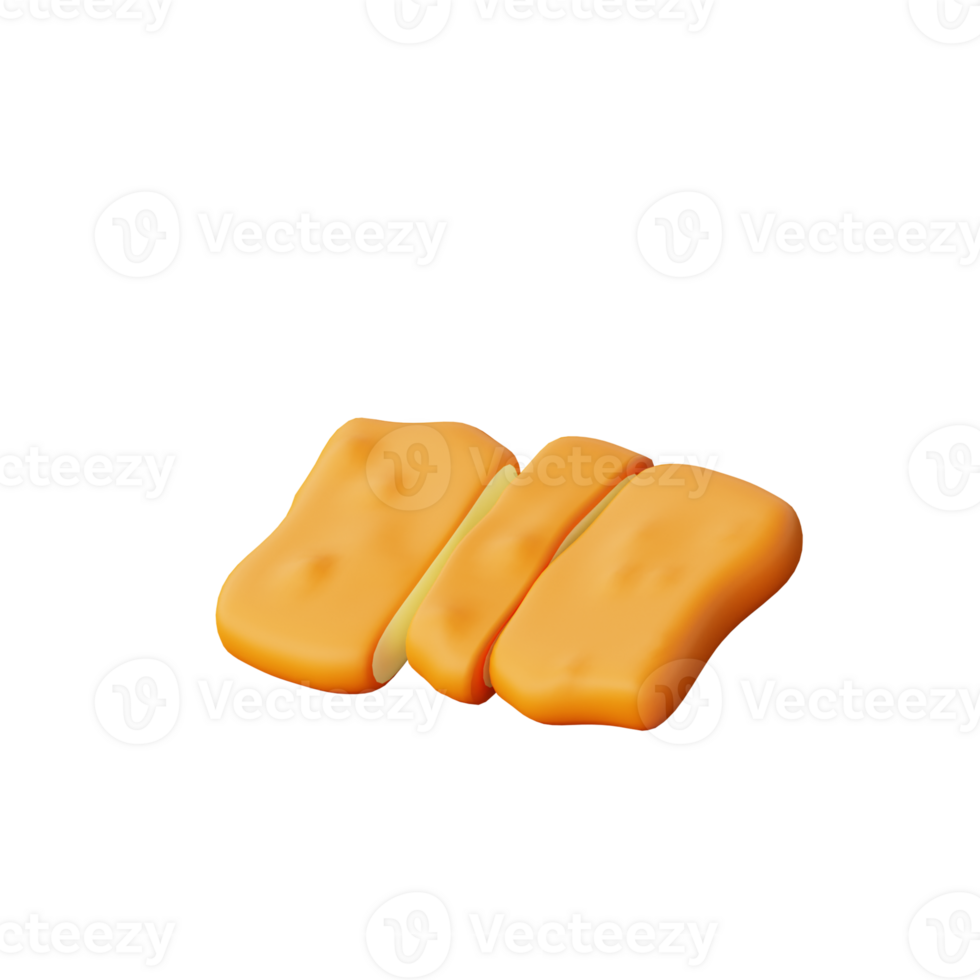 3D Chicken Katsu Icon Render Illustration png