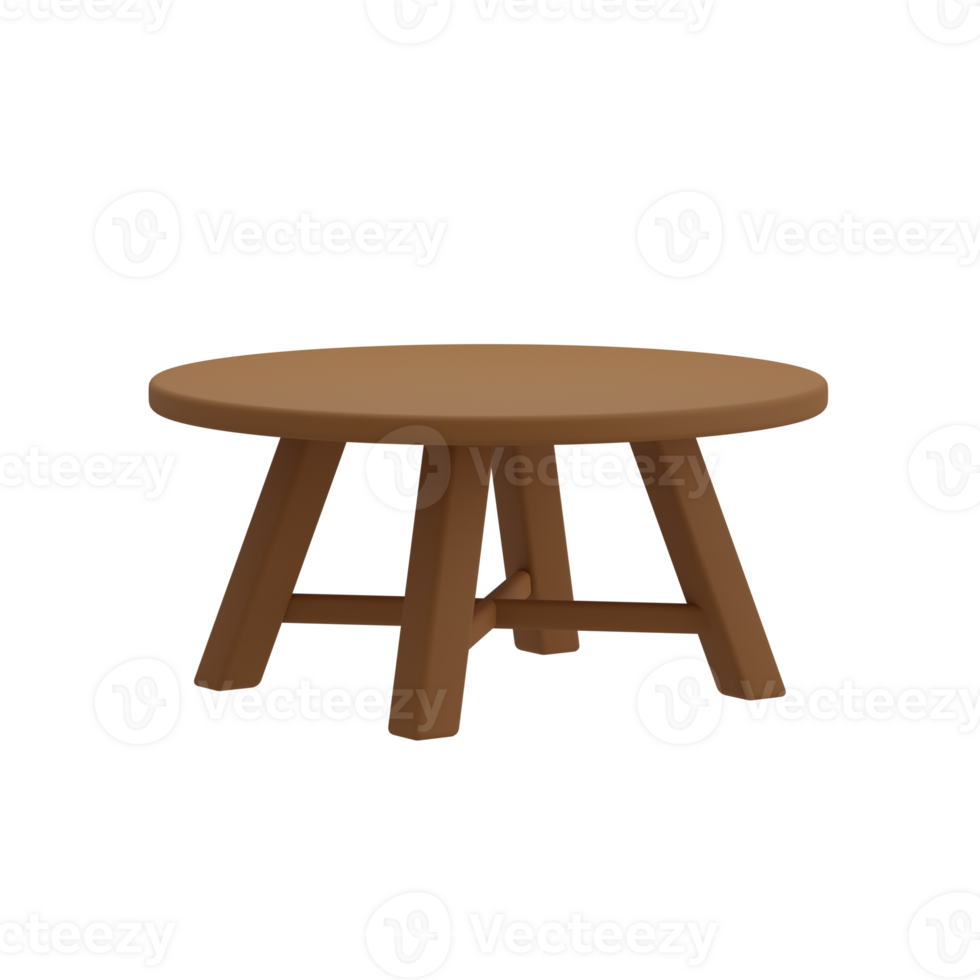 3D Coffee Table Icon Render Illustration png