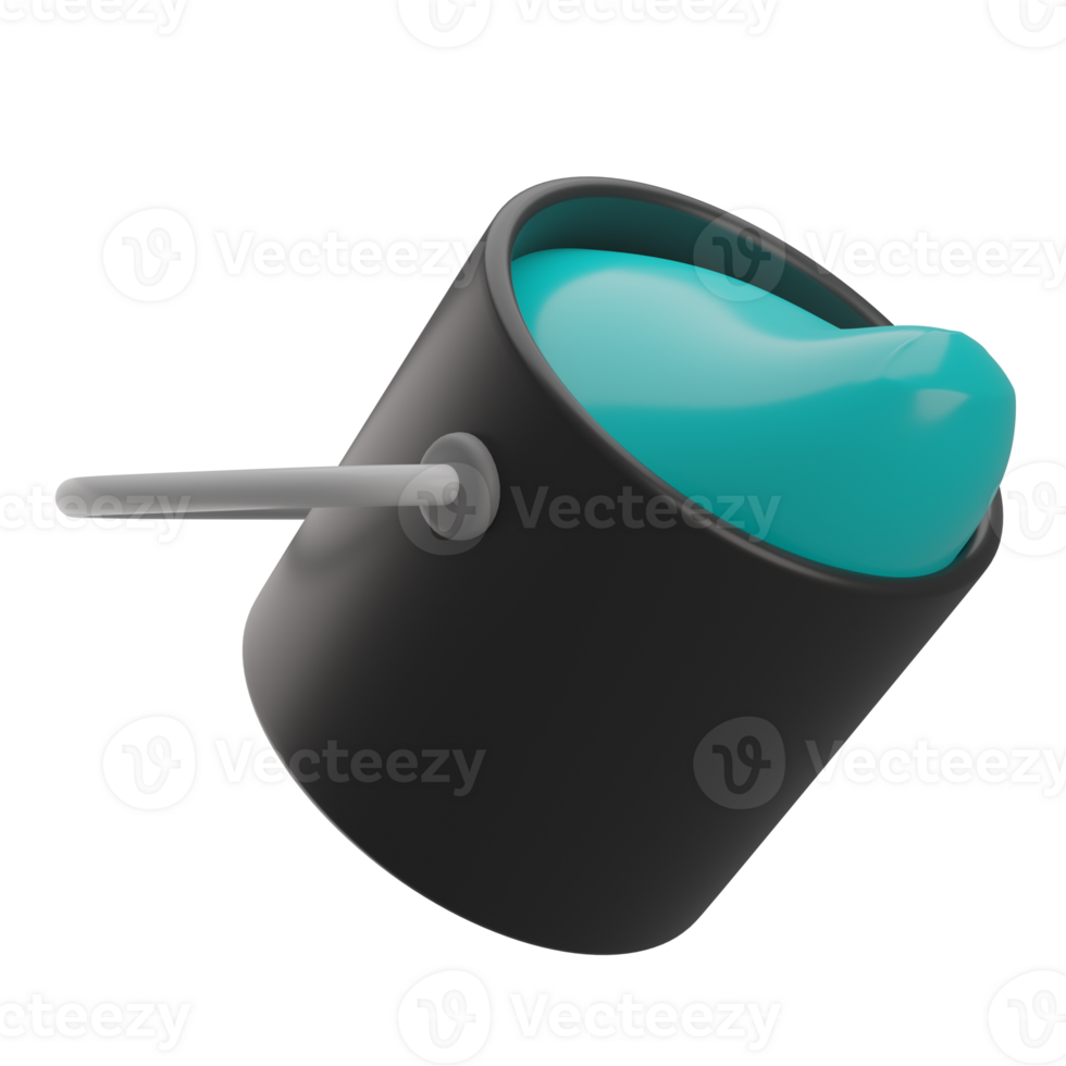 3D Color Bucket Icon Render Illustration png