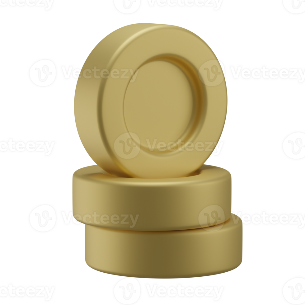 3D Coins Icon Render Illustration png