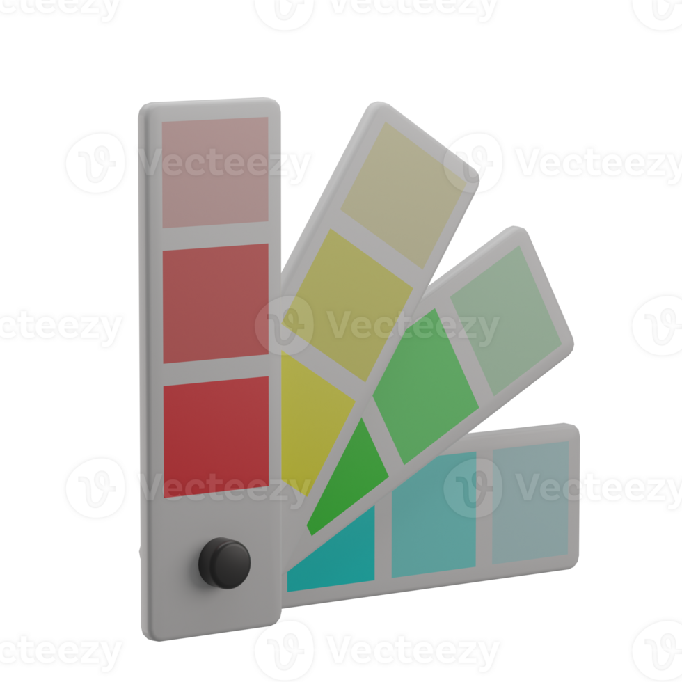 3D Color Pallete Icon Render Illustration png