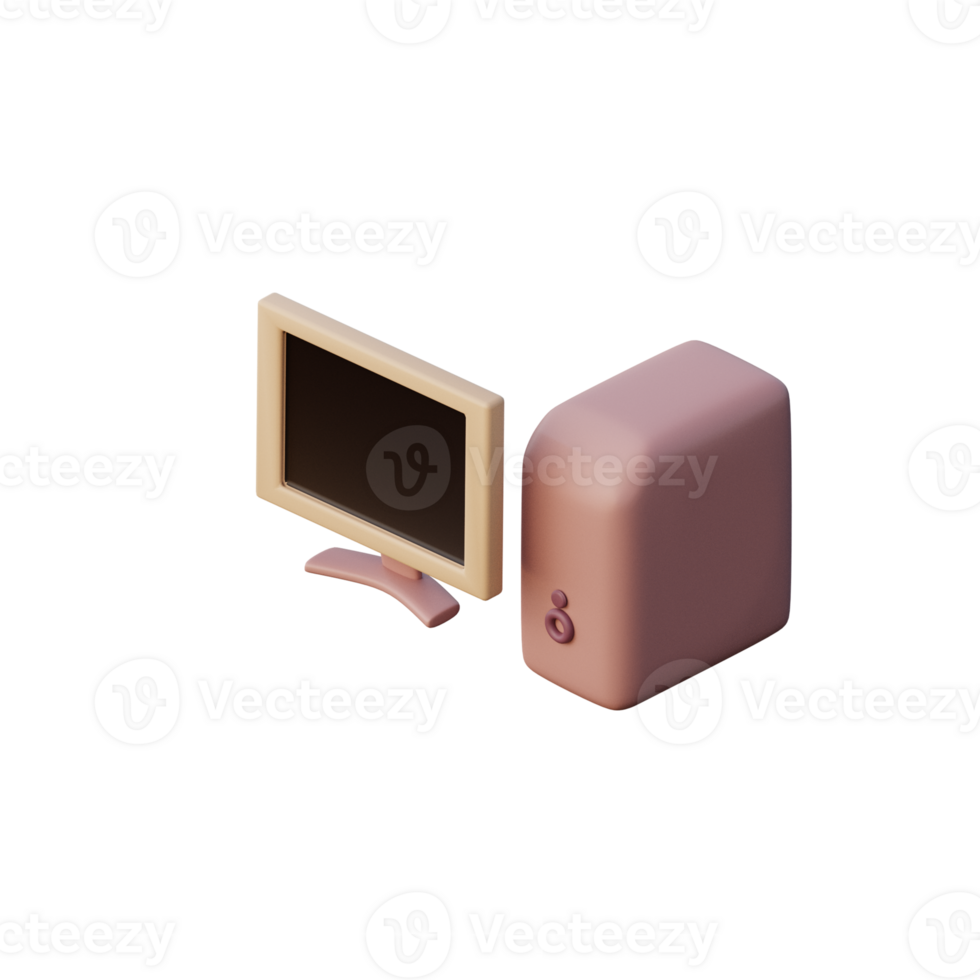 3D Computer Setup Icon Render Illustration png