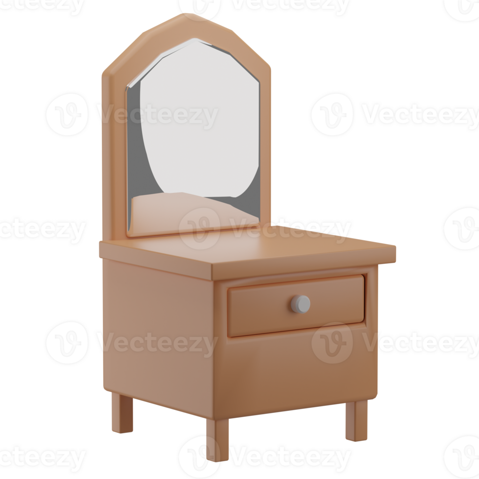 3D Cosmetic Table Icon Render Illustration png