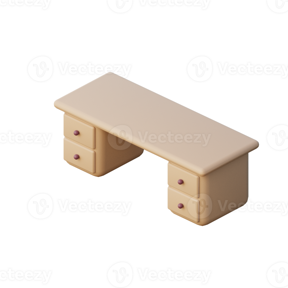 3D Desk Icon Render Illustration png
