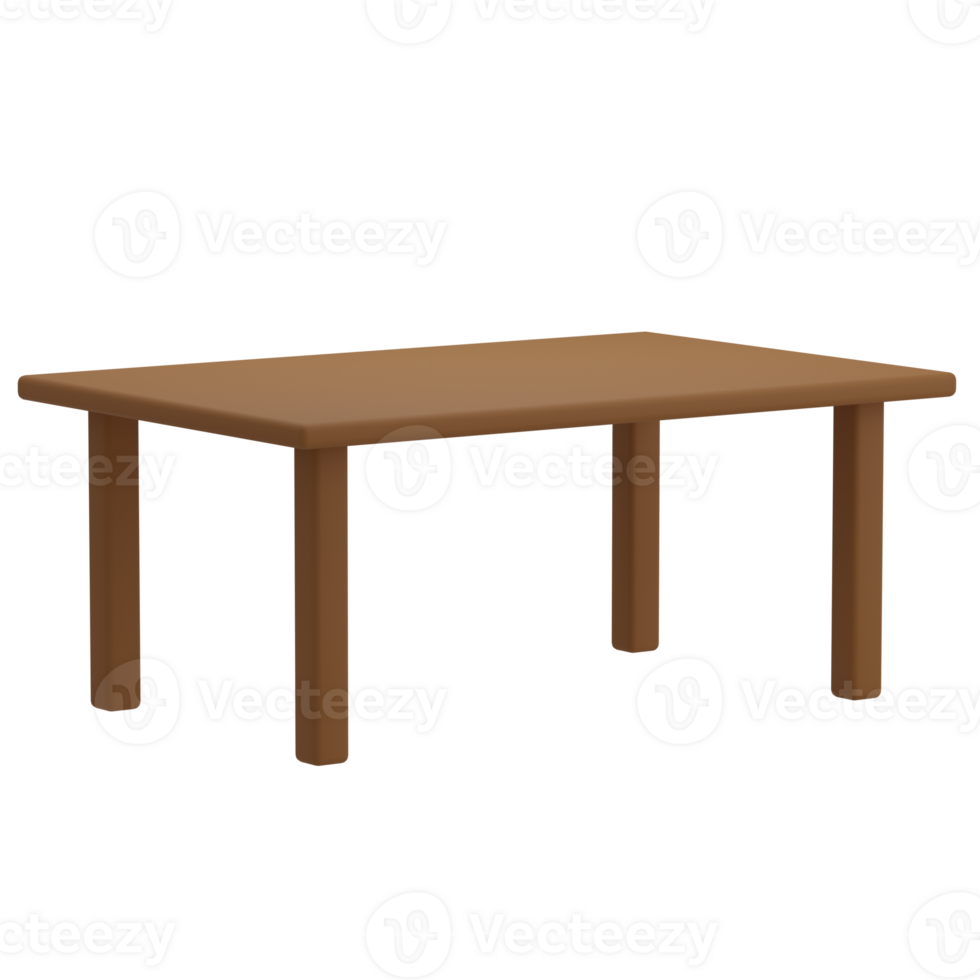 3D Dining Table Icon Render Illustration png