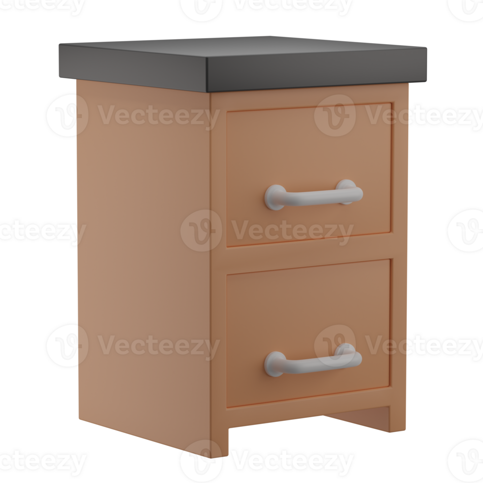 3D Drawer Icon Render Illustration png