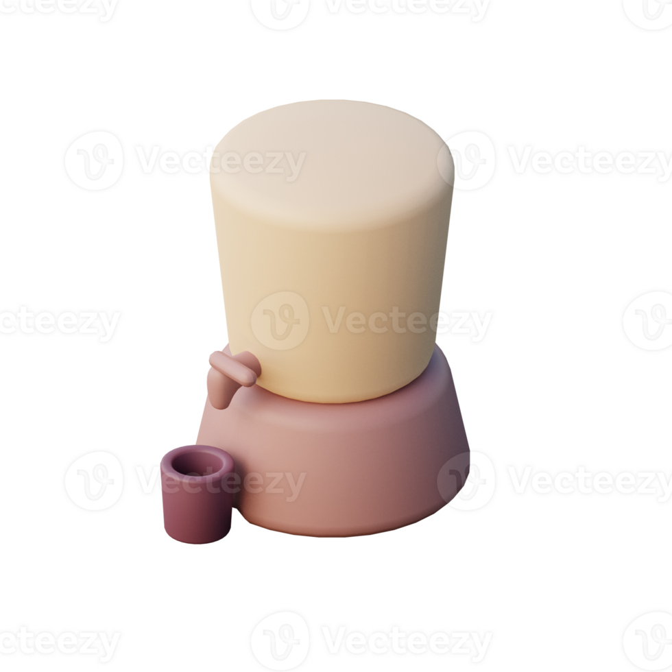 3D Drink Dispenser Icon Render Illustration png
