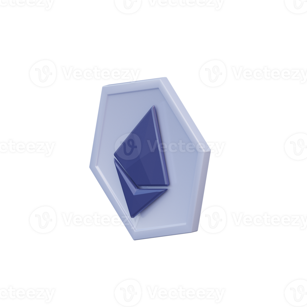 3D Ethereum Icon Render Illustration png