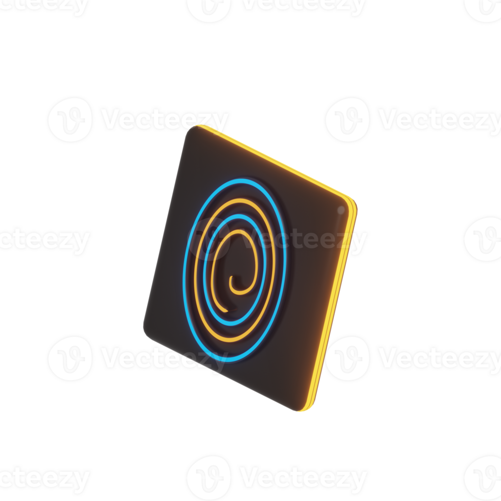3D Finger Print Icon Render Illustration png