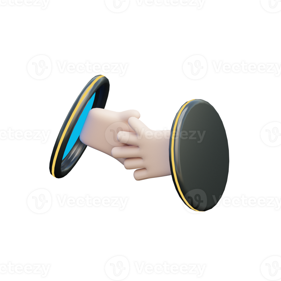 3D Friendship Hands Icon Render Illustration png