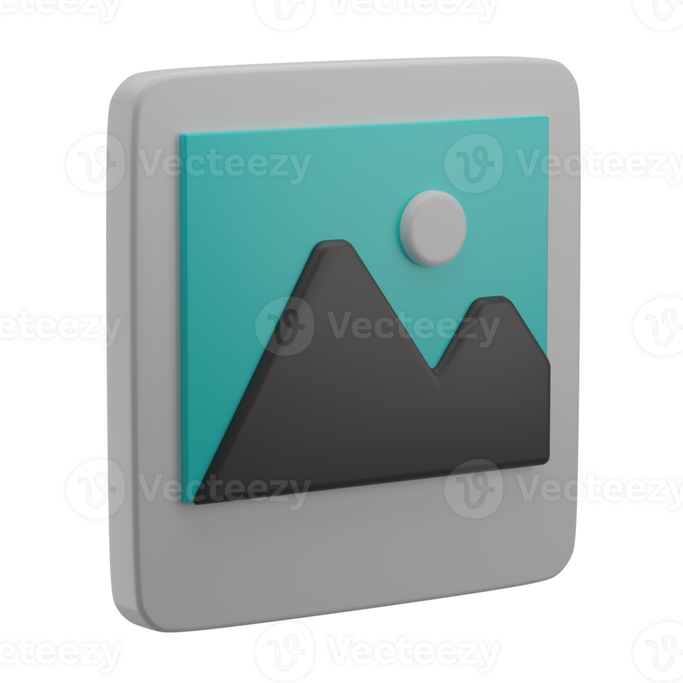 3D Gallery Icon Render Illustration png
