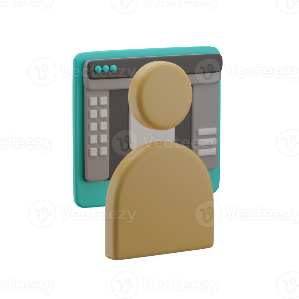 3D Graphic Designer Icon Render Illustration png