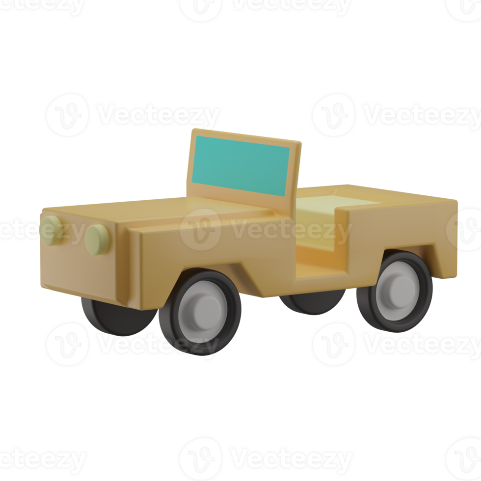 3D Jeep Icon Render Illustration png
