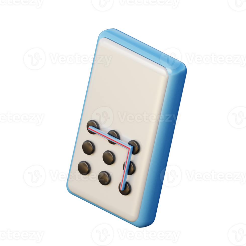 3D Mobile Pattern Lock Icon Render Illustration png