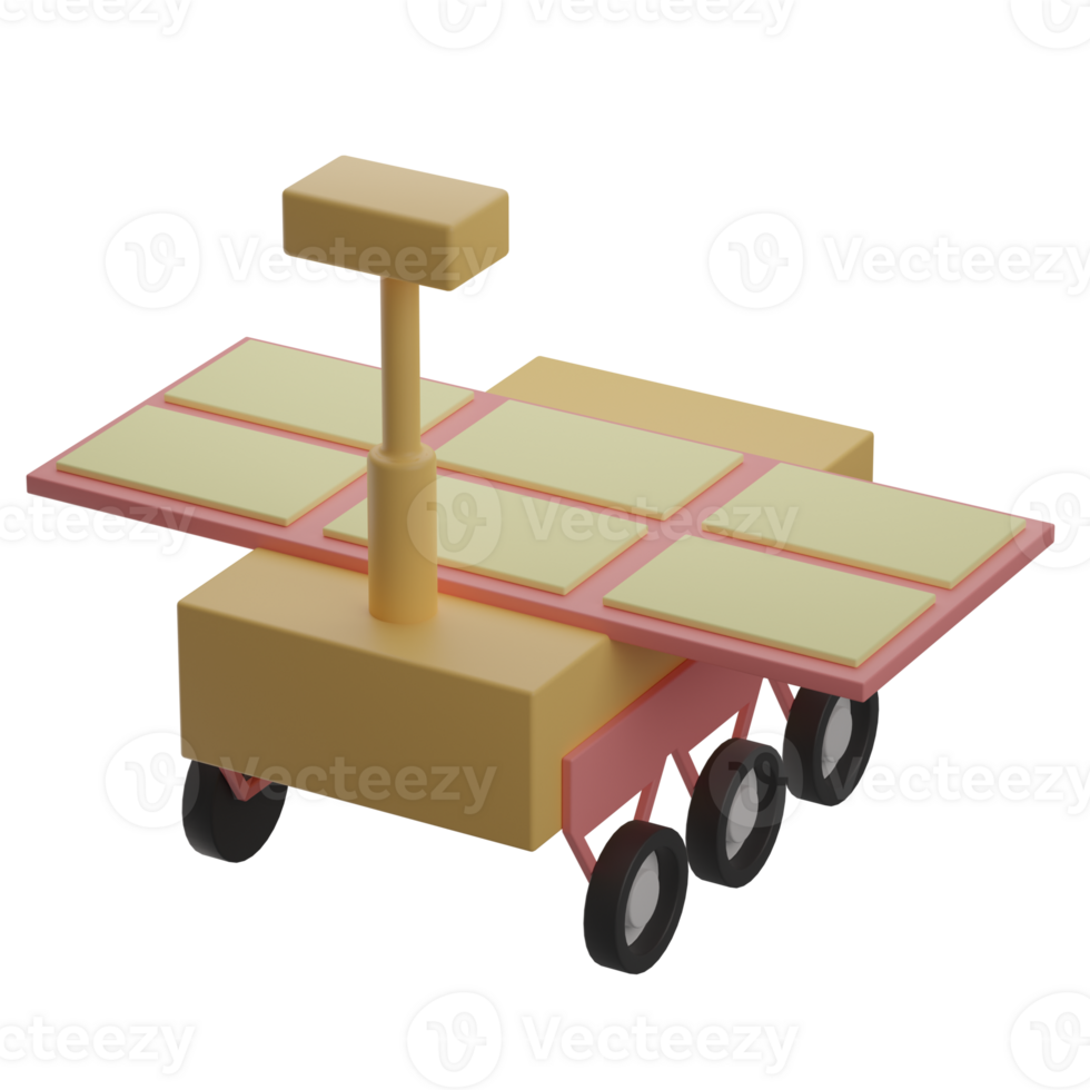 3D Moon Rover Icon Render Illustration png