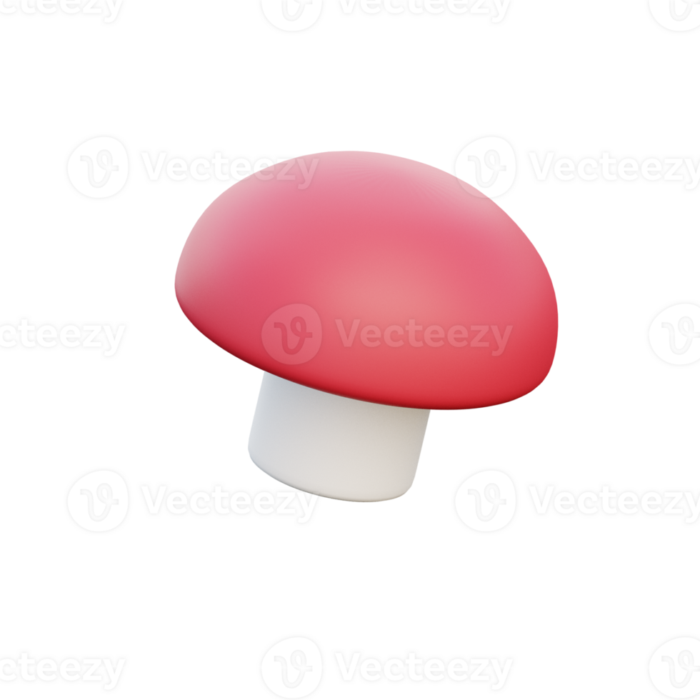 3D Mushroom Icon Render Illustration png