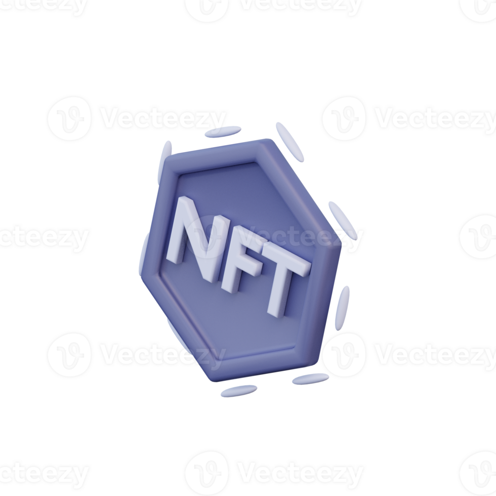 3D NFT Logo Icon Render Illustration png