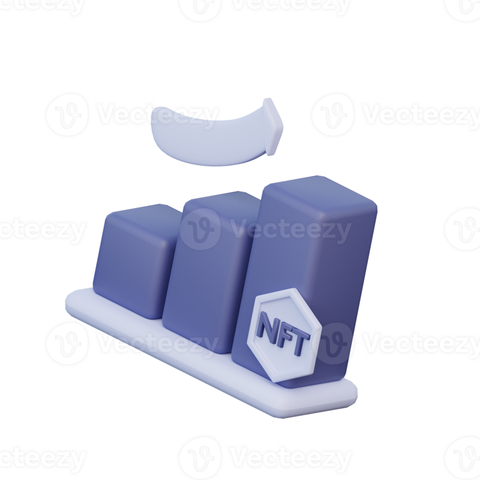 3D NFT Profit Icon Render Illustration png