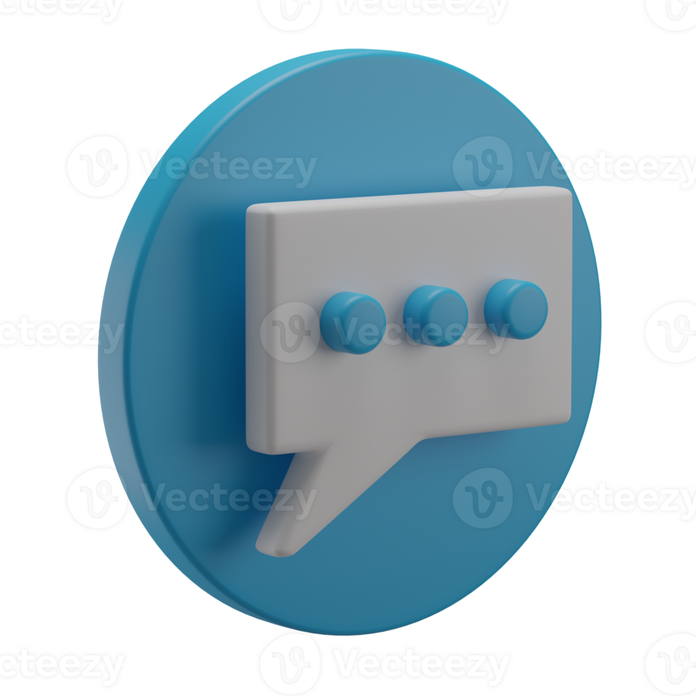 3D Online Chat Icon Render Illustration png