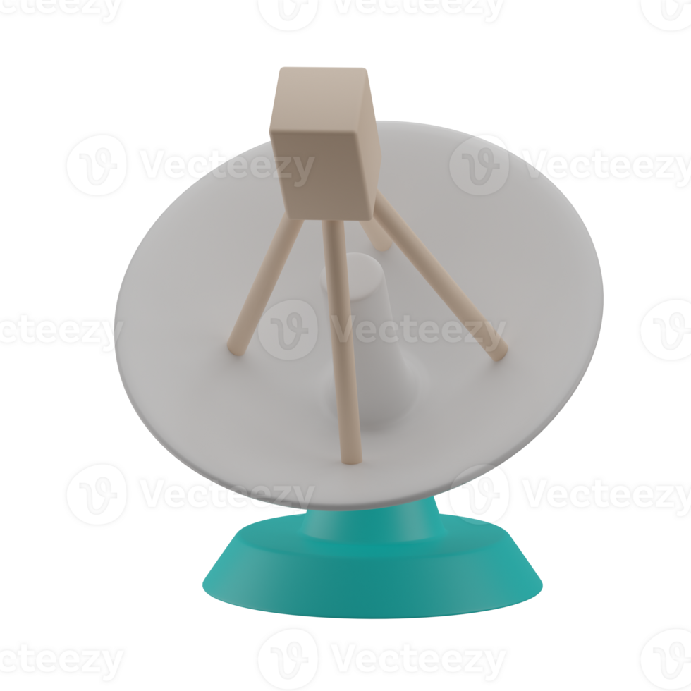 3D Parabola Satellite Icon Render Illustration png