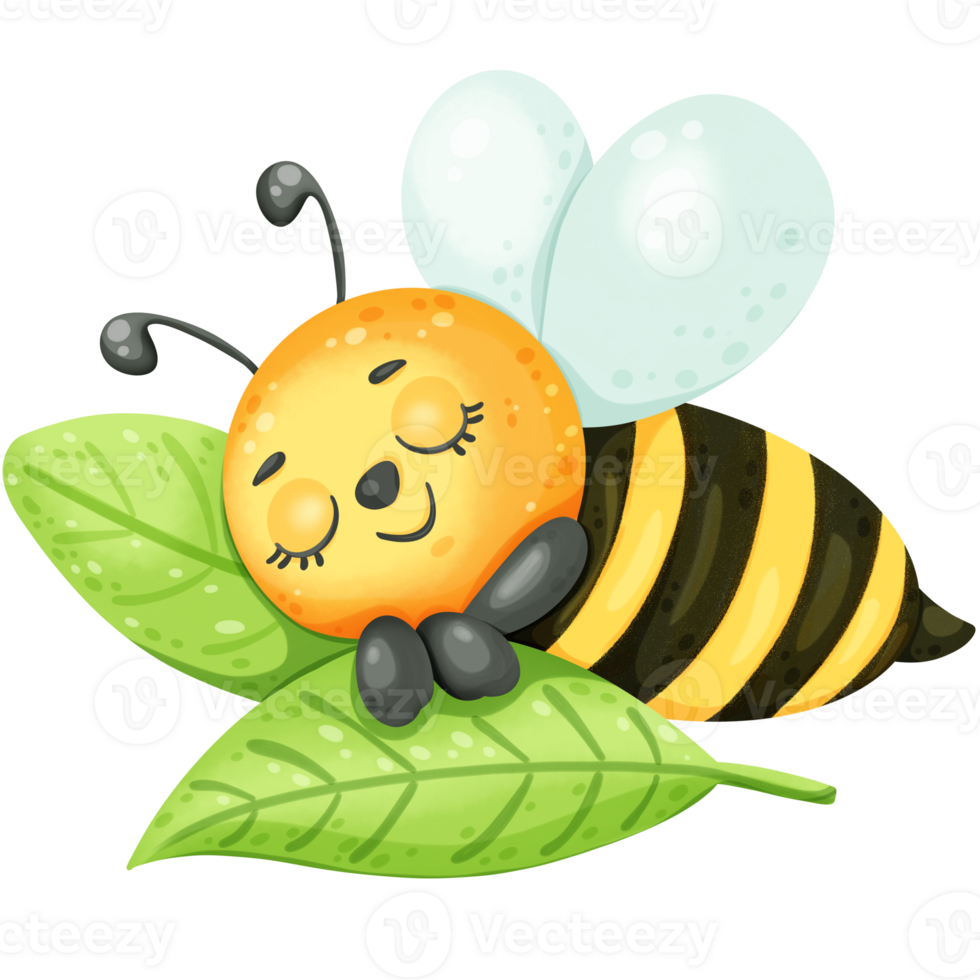 sleep cartoon bee png