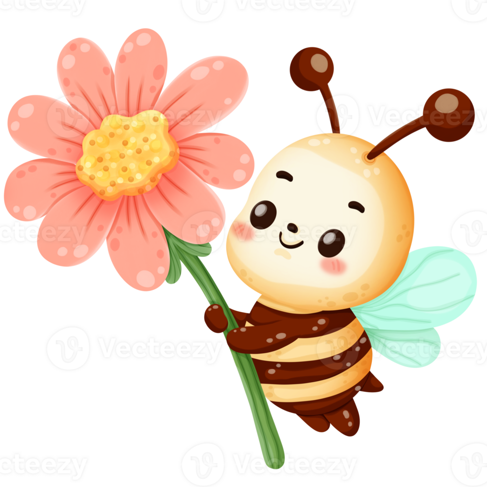 big flower and bee png